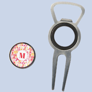 Monogram Abstract Retro Marble Pattern Divot Tool