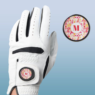 Monogram Abstract Retro Marble Pattern Golf Glove