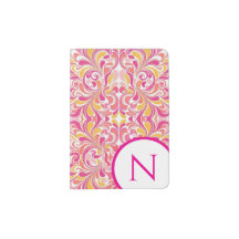 Monogram Abstract Retro Pattern Passport Holder