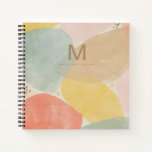 Monogram Abstract  Sketchbook With Name Notebook at Zazzle
