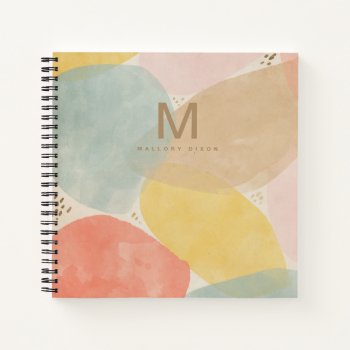 Monogram Abstract  Sketchbook With Name Notebook by kimberlybrett at Zazzle