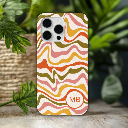  Monogram Abstract Stripes Modern Personalized iPhone 15 Pro Max Case