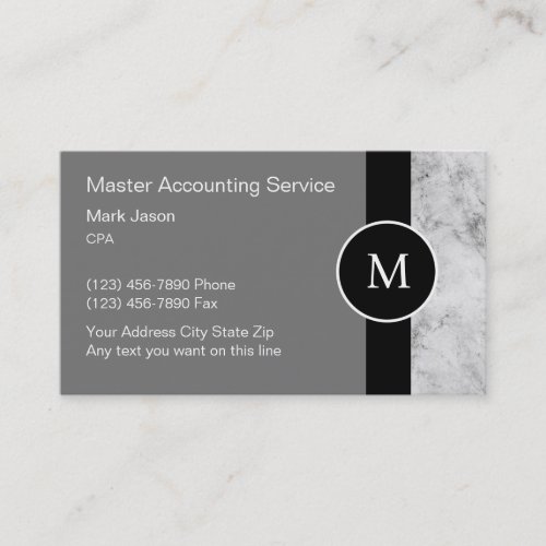 Monogram Accountant Business Cards 