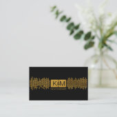 Monogram Accounting Company - Black and Gold Business Card (Standing Front)