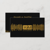 Monogram Accounting Company - Black and Gold Business Card (Front/Back)