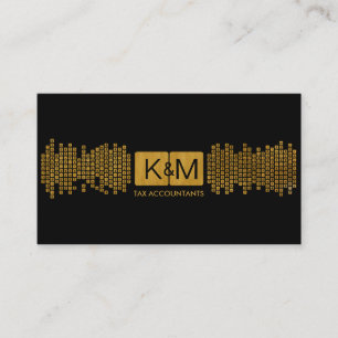 Monogram Accounting Company - Black and Gold Business Card