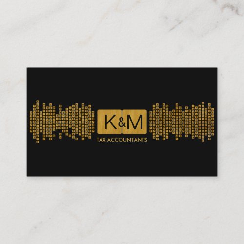 Monogram Accounting Company _ Black and Gold Business Card