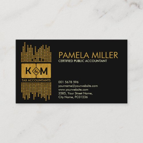 Monogram Accounting Company _Black and Gold Business Card