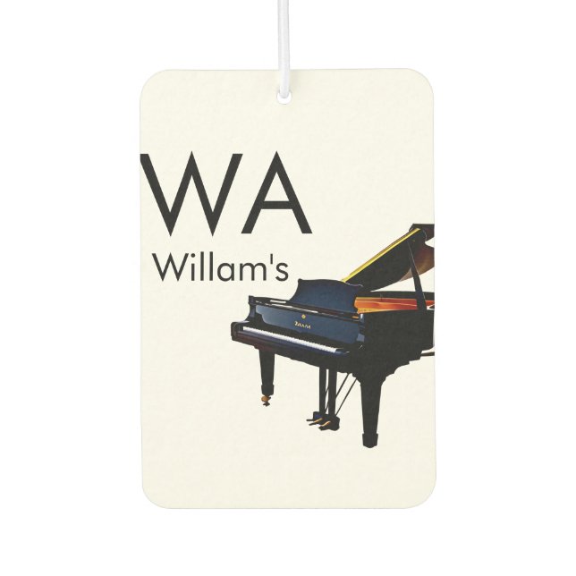 Monogram add initial letter name text piano music  air freshener (Front)