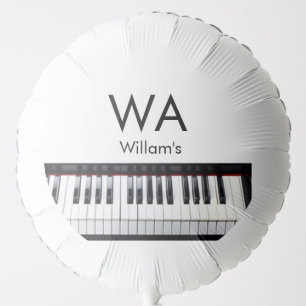Monogram add initial letter name text piano music balloon