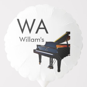 Monogram add initial letter name text piano music balloon