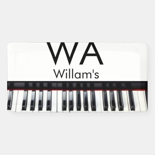 Monogram add initial letter name text piano music  banner