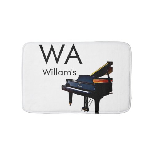 Monogram add initial letter name text piano music  bath mat