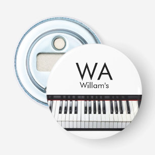 Monogram add initial letter name text piano music  bottle opener