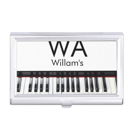 Monogram add initial letter name text piano music  business card case