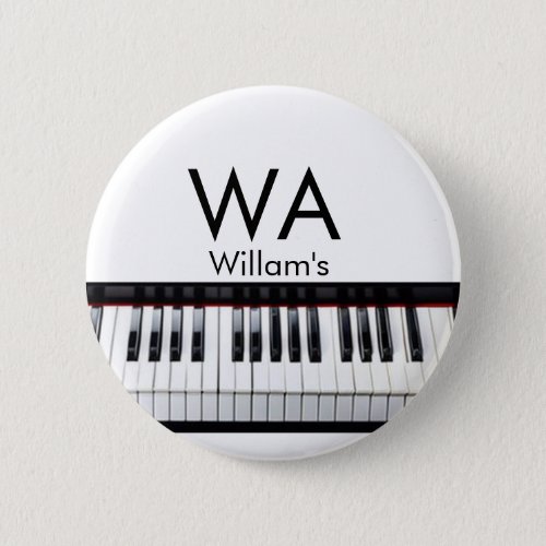 Monogram add initial letter name text piano music  button