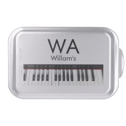 Monogram add initial letter name text piano music  cake pan