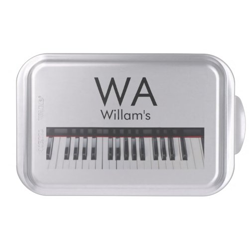 Monogram add initial letter name text piano music  cake pan