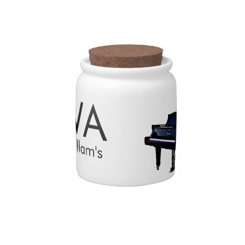 Monogram add initial letter name text piano music  candy jar