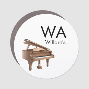 Monogram add initial letter name text piano music car magnet