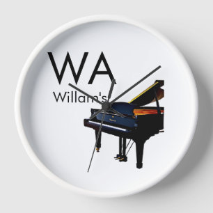 Monogram add initial letter name text piano music clock