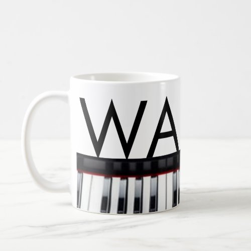 Monogram add initial letter name text piano music  coffee mug