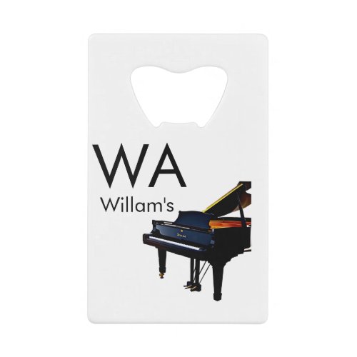 Monogram add initial letter name text piano music  credit card bottle opener