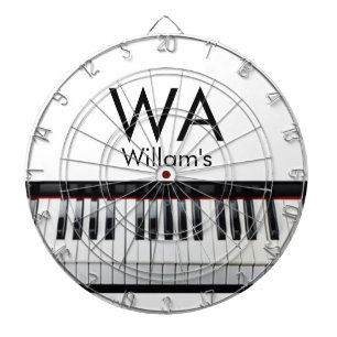Monogram add initial letter name text piano music dart board