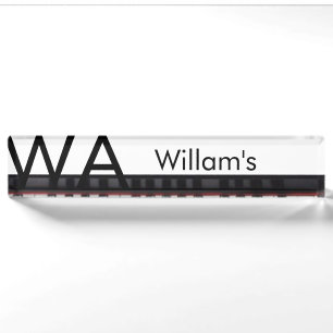 Monogram add initial letter name text piano music  desk name plate
