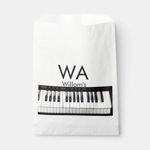 Monogram add initial letter name text piano music  favor bag