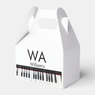 Monogram add initial letter name text piano music favor boxes