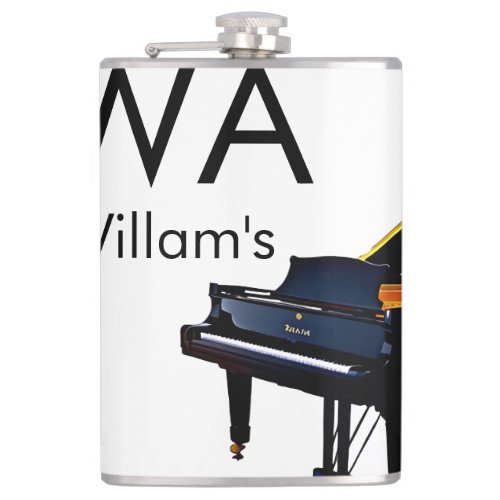 Monogram add initial letter name text piano music  flask