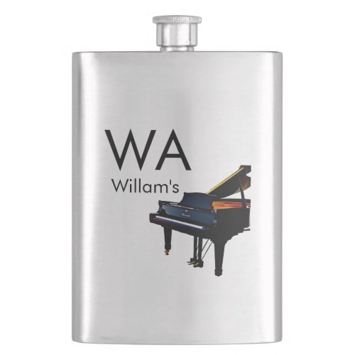 Monogram add initial letter name text piano music  flask