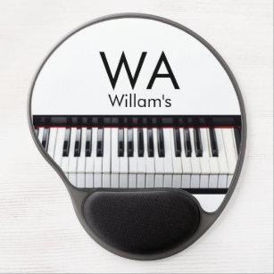 Monogram add initial letter name text piano music  gel mouse pad