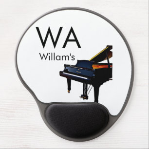 Monogram add initial letter name text piano music gel mouse pad