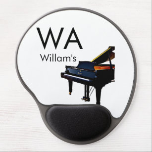 Monogram add initial letter name text piano music  gel mouse pad