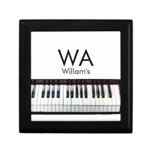 Monogram add initial letter name text piano music gift box