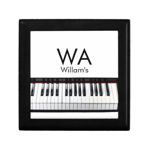 Monogram add initial letter name text piano music  gift box