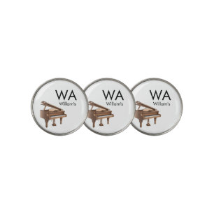 Monogram add initial letter name text piano music golf ball marker