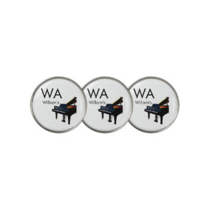 Monogram add initial letter name text piano music golf ball marker