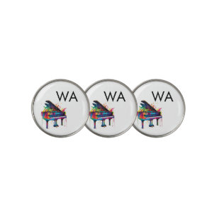 Monogram add initial letter name text piano music golf ball marker