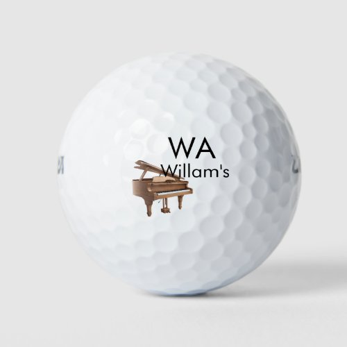 Monogram add initial letter name text piano music  golf balls