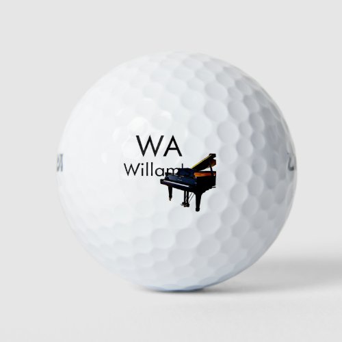 Monogram add initial letter name text piano music  golf balls