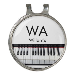 Monogram add initial letter name text piano music golf hat clip