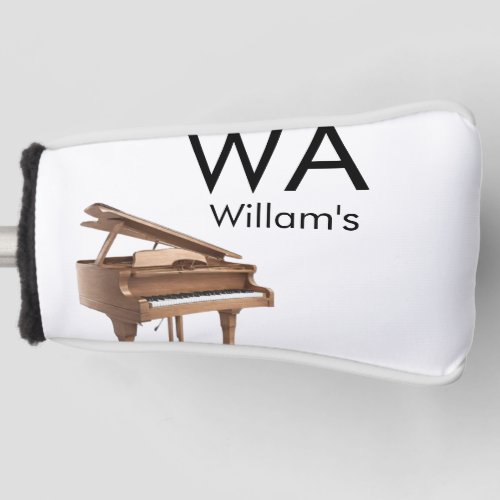 Monogram add initial letter name text piano music  golf head cover