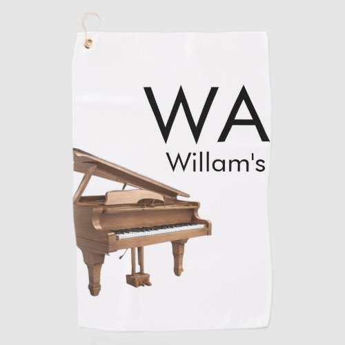 Monogram add initial letter name text piano music  golf towel