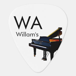 Monogram add initial letter name text piano music guitar pick