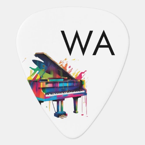 Monogram add initial letter name text piano music  guitar pick