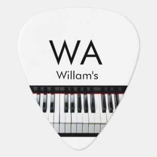 Monogram add initial letter name text piano music guitar pick