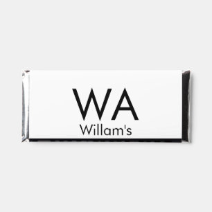 Monogram add initial letter name text piano music hershey bar favors